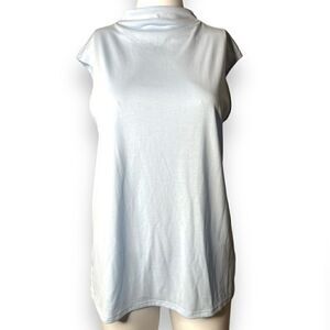 Worthington High Neck Light Weight Sleeveless Blouse Light Blue Size Small